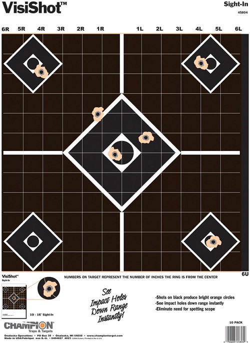 ST-CHP45804 Champion VisiColor 18 Inch x 13 Inch Sight-In Targets – 10 Pack 