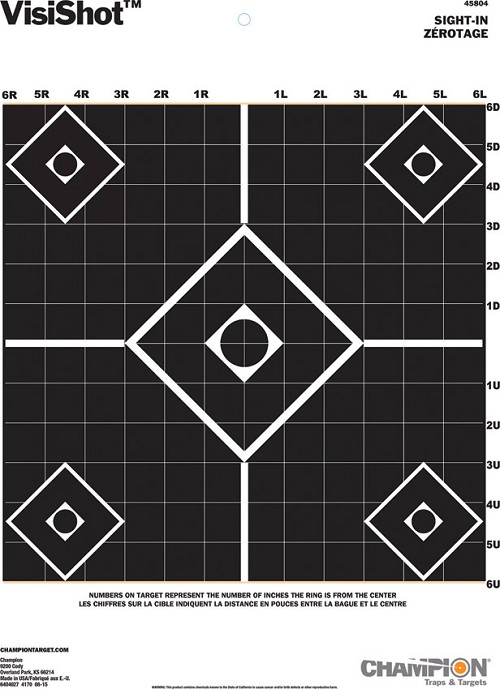 ST-CHP45815 Champion VisiColor Zoned Sight-In Targets – 10 Pack 