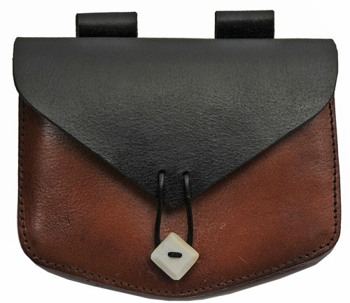 ST-PA4418 Medieval Leather Belt Bag with Bone Closure 